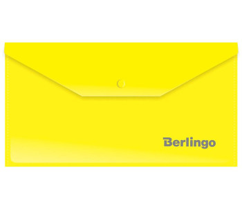 Папка конверт на кнопке С6 желтая 180мкр  Berlingo,  AKk_06305