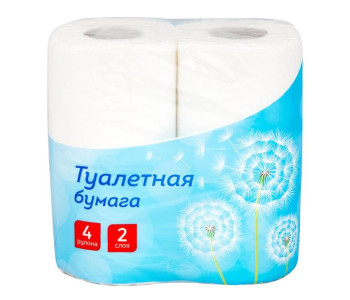 Бумага туалетная OfficeClean 2-х слойн., 4шт., тиснение, белая 249814