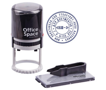 Печать самонаборный автоматическая OfficeSpace, Ø40мм, 2 круга BSt_40519