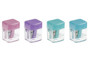 Точилка пластиковая Faber-Castell Mini box, 182801, 1 отверстие, контейнер, ассорти, пастельные цвет