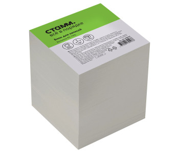 Блок бумажный 90x90x90мм белый склейка, 65-70%  СТАММ БЗ-999010