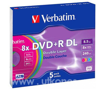 Диск DVD+R 8.5Gb,  8x Cake Box двухслойный VSDVDPRDLCB1002 (ш/к - 20700) Verbatim