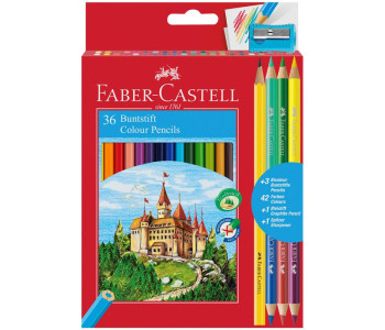 Карандаши  цветн 42цв 36+3+1шт  "Замок", с точилкой  110336 Faber-Castell