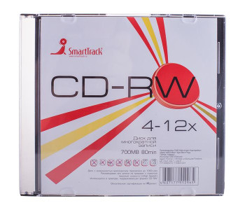 Диск CD-RW 700Mb Smart Track 4-12x Slim ST000196