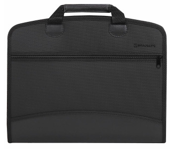 Папка-портфель пласт. BRAUBERG А4+ (375х305х60мм), 4 отделения, 2 кармана, черный, 225169