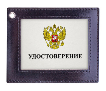 Обложка для удостоверения с окном OfficeSpace черная, кожа тип 2 KUd_2801 / 186364