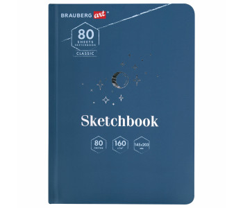 Скетчбук, 80г/м2 195х195мм, 80л, резинка, твердый, BRAUBERG ART DEBUT, Уноколор 114583