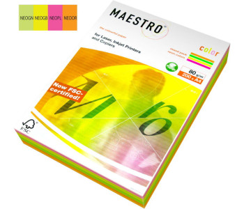 Бумага "Maestro Color Neon Mixed Packs" А4 80гр./м2, 200л. RB04