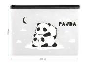Папка на молнии  MeShu "Hello Panda", А4, 150мкм, прозрачная с рисунком MS_44823