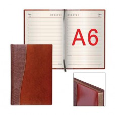 Ежедневник недатир А6 100х150мм А6 BRAUBERG Imperial под кожу, 160л, бордо, 123466