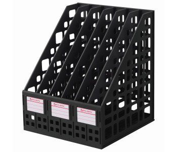 Лоток верт 6 секций черн BRAUBERG "MAXI Plus",  237015
