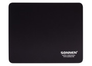 Коврик для мыши SONNEN "BLACK", резина+ткань, 220х180х3 мм, 513309