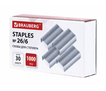 Скобы д/степлера 24/6 карт. 220950  Brauberg