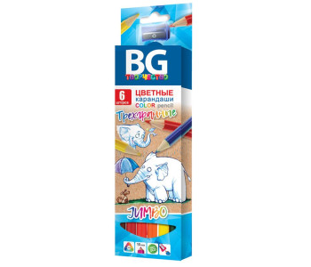Карандаши цветн. 06шт BG "Jumbo" KR6C_t 4643 тостые