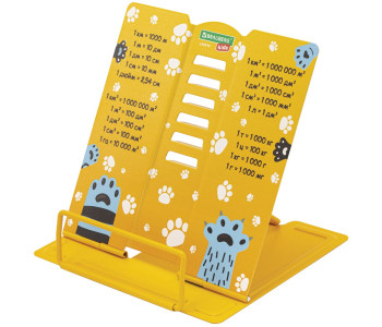 Подставка для книг BRAUBERG KIDS mini "Лапки" с единицами измерения, металл, 238970