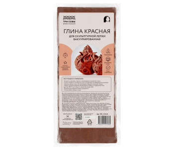 Глина для лепки ТРИ СОВЫ, красная, 1кг. вакуум 357841/ ГЛК_53318