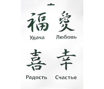 Трафарет, Иероглифы, 22 х 31 см, пластиковый 13746576