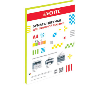 Бумага для ксер. А4 50л 80г/м неон желт. 2072600 deVente
