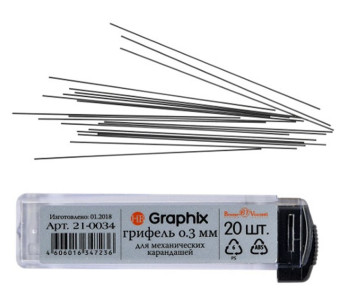 Грифель д/мех.каранд. 0,3 HB Graphix 20шт 21-0034 Альт Грифель д/мех.каранд. 0,3 HB Graphix 20шт 21-0034 Альт