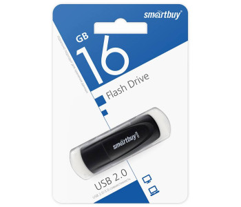 Флэш-диск Smart Buy "Scout"  16GB, USB 2.0 Flash Drive, черный SB016GB2SCK