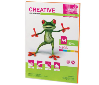 Бумага CREATIVE color (Креатив) А4, 80г/м, 50 л. неон оранжевая , БНpr-50ор 40402