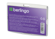 Бейдж гориз  Berlingo "ID 300", 85*55мм, светло-серый, без держателя PDk_01001