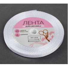 Лента атласная «Узор», 25 мм × 23 ± 1 м, цвет чёрный/белый №001 3019842