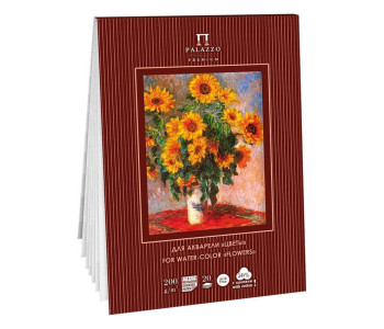Папка для аквар. А4 200г/м2 20л "Палаццо. К. Моне. Цветы", 50% хлопок ПА450/20 Лилия