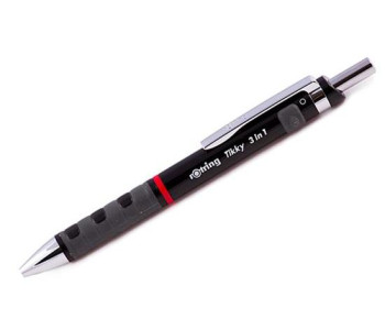 Ручка многофункциональная Rotring Tikky 3 in 1 (карандаш, ручка, текстмаркер), 0,5 мм, корпус черный
