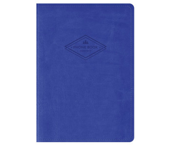 Книжка алфавитная  А5, 80л., кожзам, OfficeSpace "Winner" синий, с вырубкой PbA5_41370