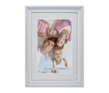 Фоторамка 21*30 deVente МДФ, белая, акрил.стекло, серия 6  9027172