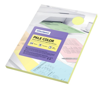 Бумага цветная OfficeSpace "Pale Color", А4, 80г/м2, 100л., (желтый) PC_38232