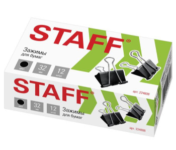 Зажим для бумаг, 32 мм, BCLBL32_1238 Спейс / 224608 /274033  STAFF