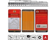 Карандаш чгр Набор 12шт TECHNIC мет.корп.HB-10H 1502/I Koh-I-Noor