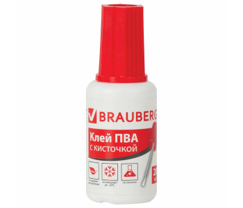 Клей ПВА 20гр., с кисточкой BRAUBERG 222875