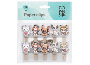 Зажим для бумаг, 7мм, MESHU "Cute pets", 10шт.,  деревянные  MS_55481  Berlingo