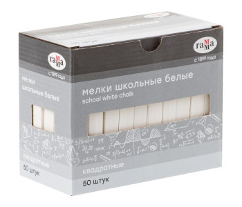 Мел белый 50 шт., мягкие квадр. ГАММА 2308196