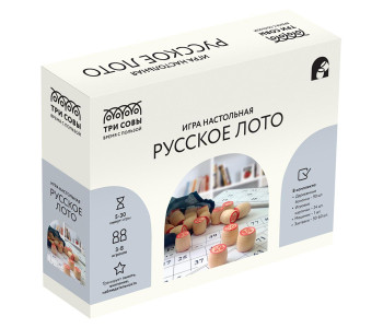 Игра настольная ТРИ СОВЫ "Русское лото", с бочонками, ХДФ  НИ_46628