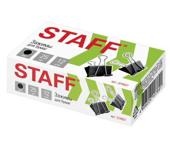 Зажим для бумаг, 25 мм, BCLBL25_1236 Спейс / 224607 STAFF