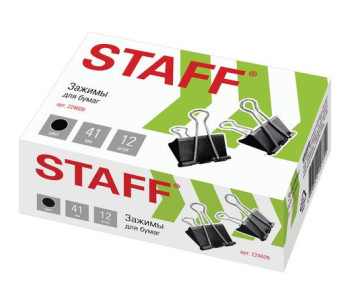 Зажим для бумаг, 41 мм, BCLBL41_1240 Спейс / 224609 STAFF