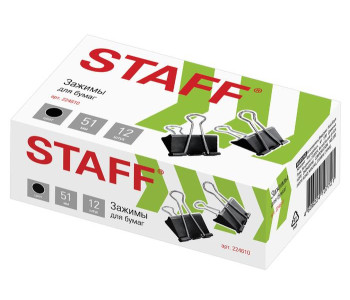 Зажим для бумаг, 51 мм, BCLBL51_1242 Спейс / 224610 STAFF