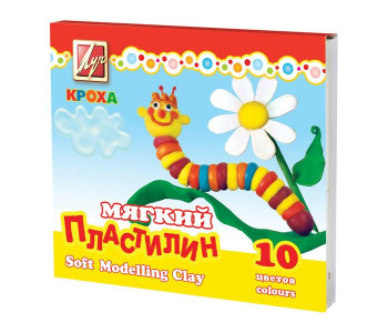 Пластилин 10цв. 165гр Кроха мягкий 12с875-08 Луч