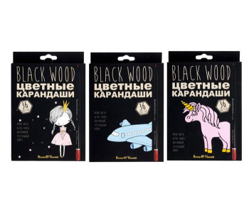 Карандаши цветн. 36шт BlackWoodColor пласт. 30-0101 Bruno Visconti 4/40