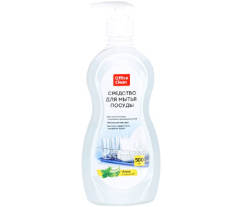 Средство для мытья посуды OfficeClean "Алоэ и зеленый чай", с дозатором, 500мл 319536