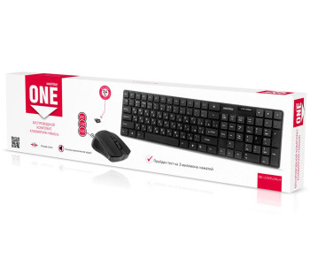 Комплект беспроводной клавиатура + мышь Smartbuy ONE 229352AG, USB, черный SBC-229352AG-K