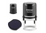 Оснастка для печатей оттиск D= 42мм синий, TRODAT IDEAL 46042, корпус черный, крышка, подушка