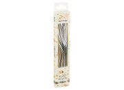 Свечи для торта с держателями MESHU "Wave silver", 15см, 6шт MS_65650
