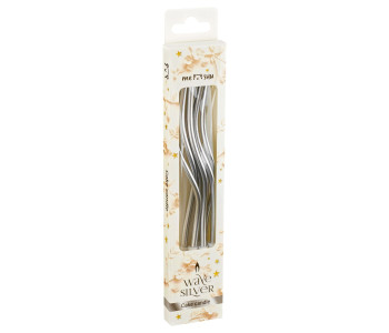 Свечи для торта с держателями MESHU "Wave silver", 15см, 6шт MS_65650