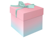 Коробка складная подарочная MESHU "Duotone. Mint-Pink gradient", (15*15*15см), с лентой MS_54170
