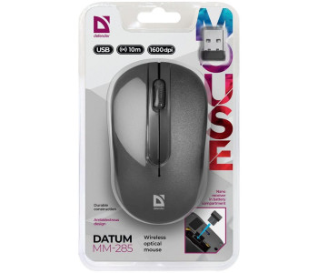 Мышь беспроводная Defender Datum MM-285, черный, 2btn+Roll 52285